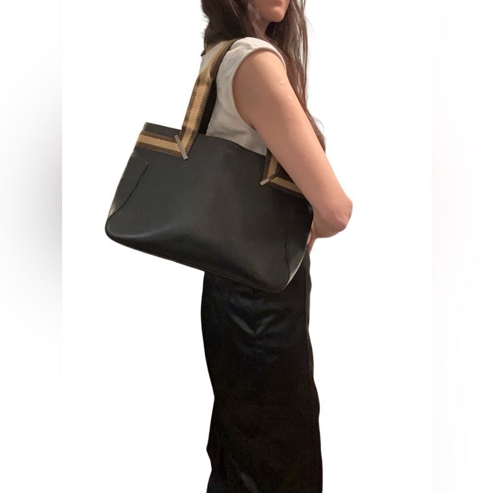 Gucci  brown leather tote with web strap - Picture 16 of 16